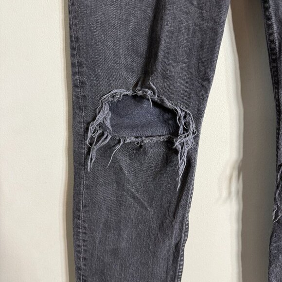 Abercrombie & Fitch Curve Love 90s Straight Ultra High Rise Jeans Women 4S Black - Picture 6 of 13